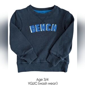 Bench Kids Dark Blue Casual Crewneck Sweater Sweatshirt 3/4yrs Boys